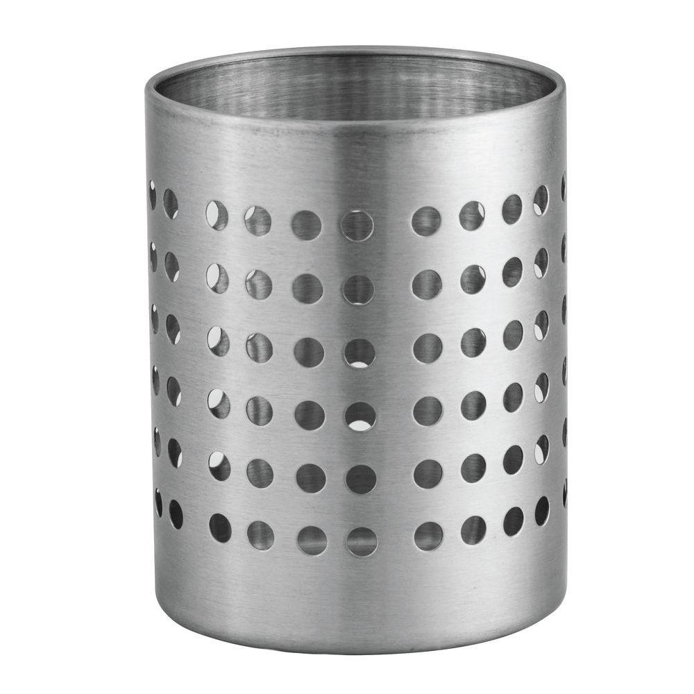 Large Round Stainless Steel Utensil Holder - KITCHEN - Bench - Soko and Co