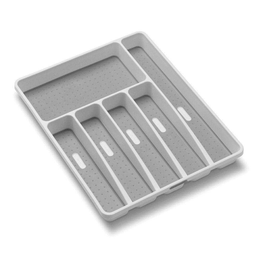 Madesmart 6 Compartment Grip Base Cutlery Tray White - KITCHEN - Cutlery Trays - Soko and Co