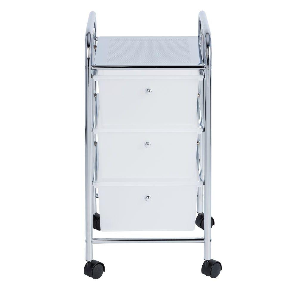 Messina 3 Drawer Storage Trolley Chrome - HOME STORAGE - Storage Trolleys - Soko and Co