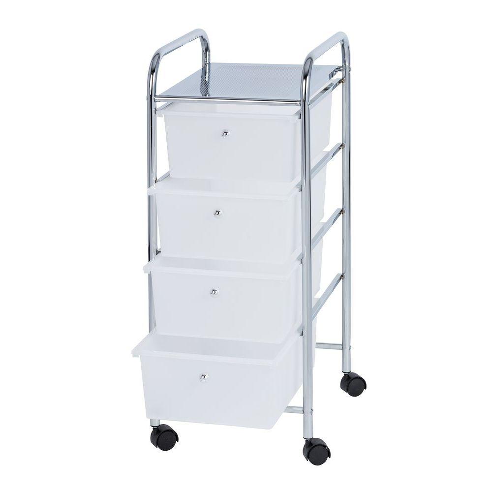 Messina 4 Drawer Storage Trolley Chrome - HOME STORAGE - Storage Trolleys - Soko and Co