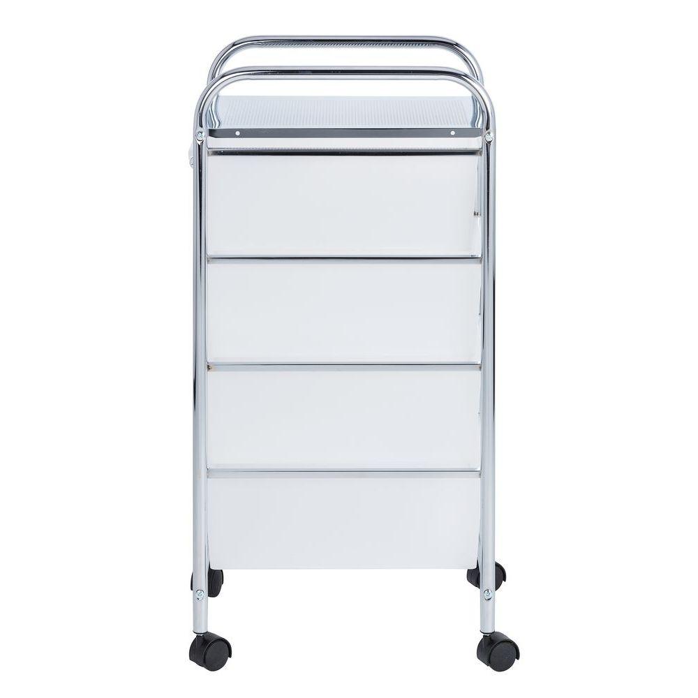 Messina 4 Drawer Storage Trolley Chrome - HOME STORAGE - Storage Trolleys - Soko and Co