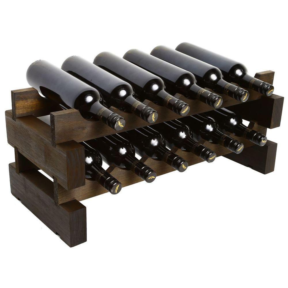 Modularack 12 Bottle Stackable Wine Rack Matte Stain - WINE - Wine Racks - Soko and Co