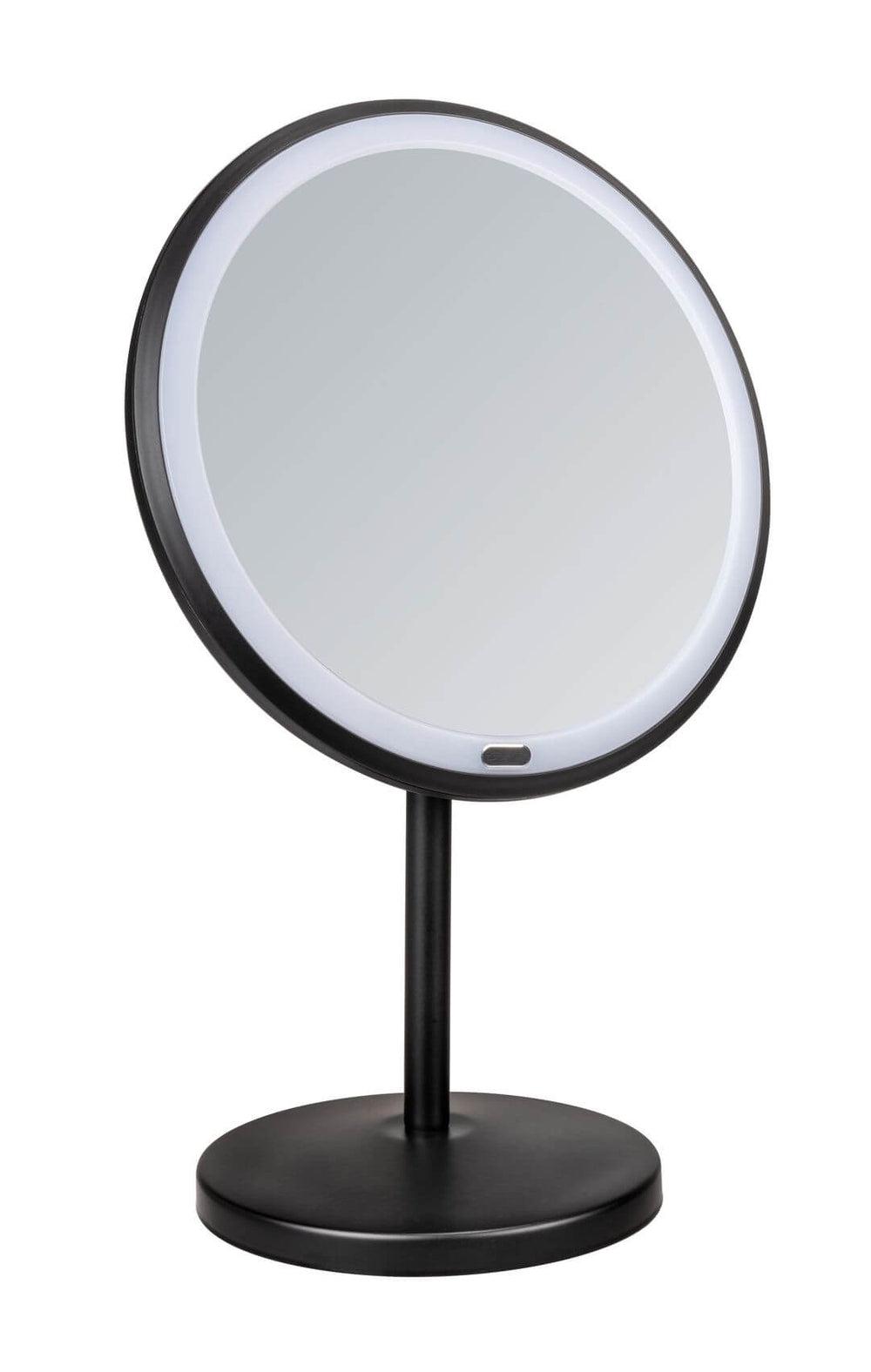 Onno 5x LED Pedestal Makeup Mirror Matte Black - BATHROOM - Mirrors - Soko and Co