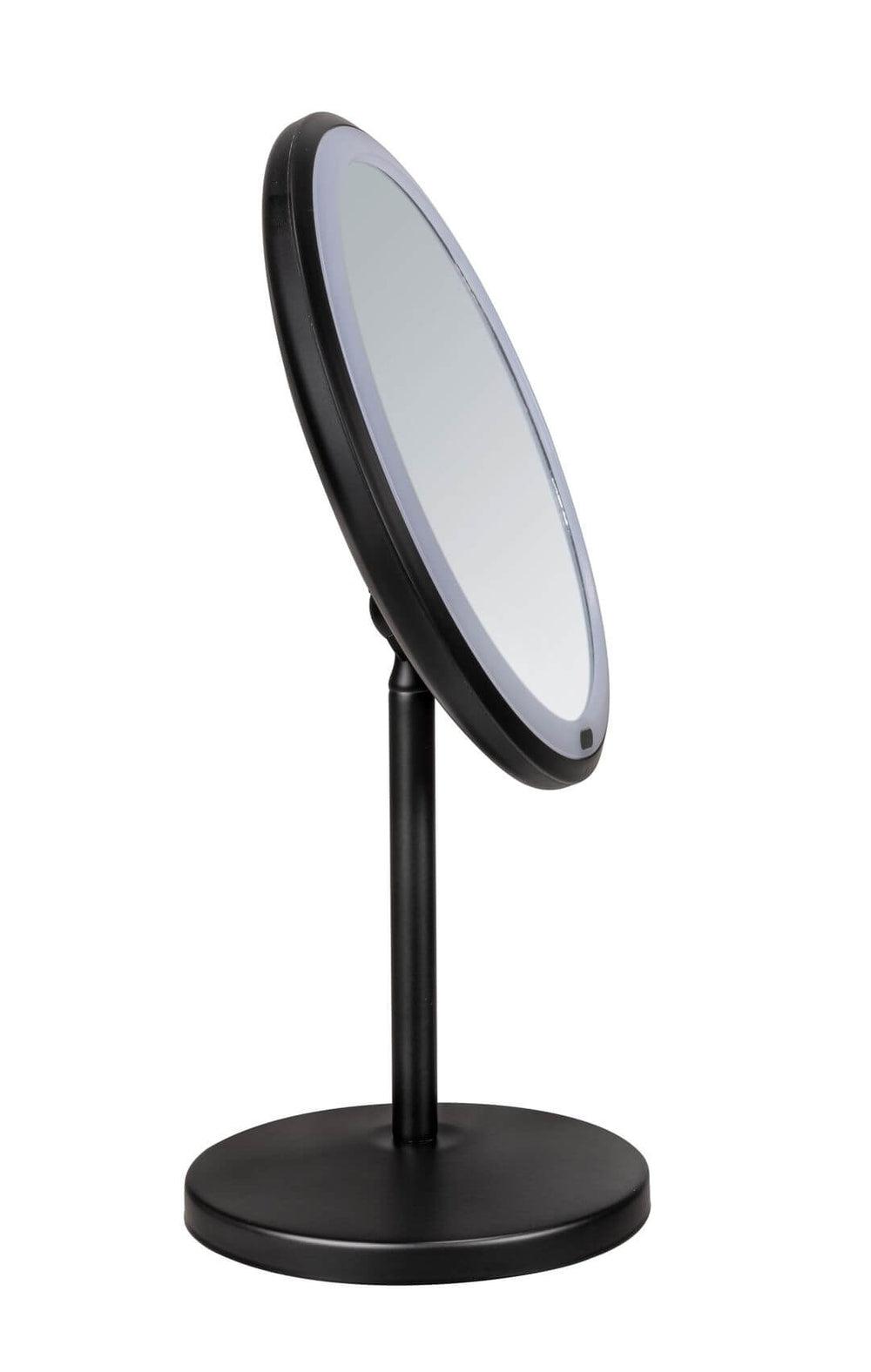 Onno 5x LED Pedestal Makeup Mirror Matte Black - BATHROOM - Mirrors - Soko and Co