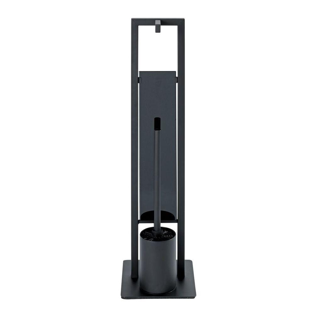 Rivalta Freestanding Toilet Brush & Roll Holder Black - BATHROOM - Toilet Brushes - Soko and Co