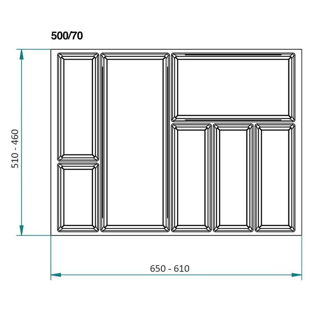 Sky 7 Compartment Custom Fit Cutlery Tray Grey - KITCHEN - Cutlery Trays - Soko and Co