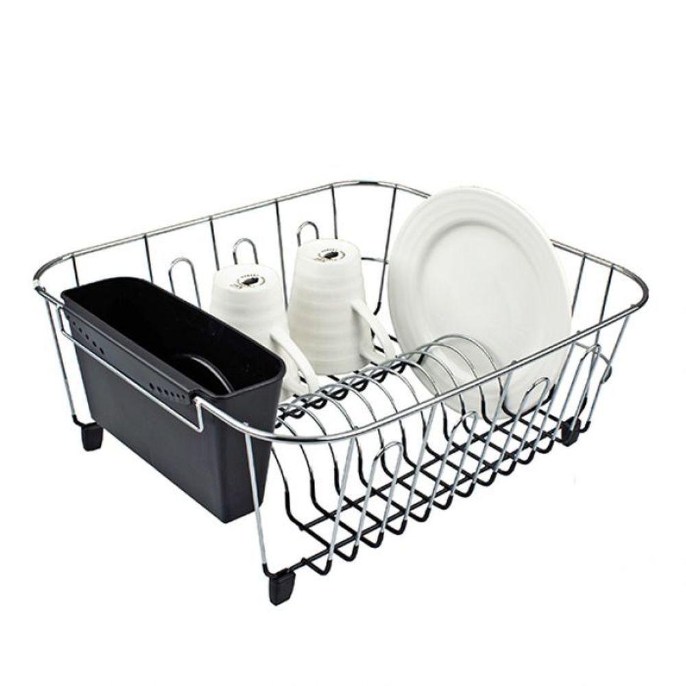 Small Chrome Plated Dish Rack Black - KITCHEN - Dish Racks and Mats - Soko and Co