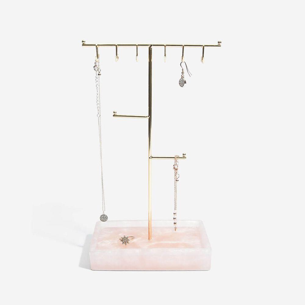 Stackers Classic T-Bar Jewellery Stand Rose Quartz - WARDROBE - Jewellery Storage - Soko and Co