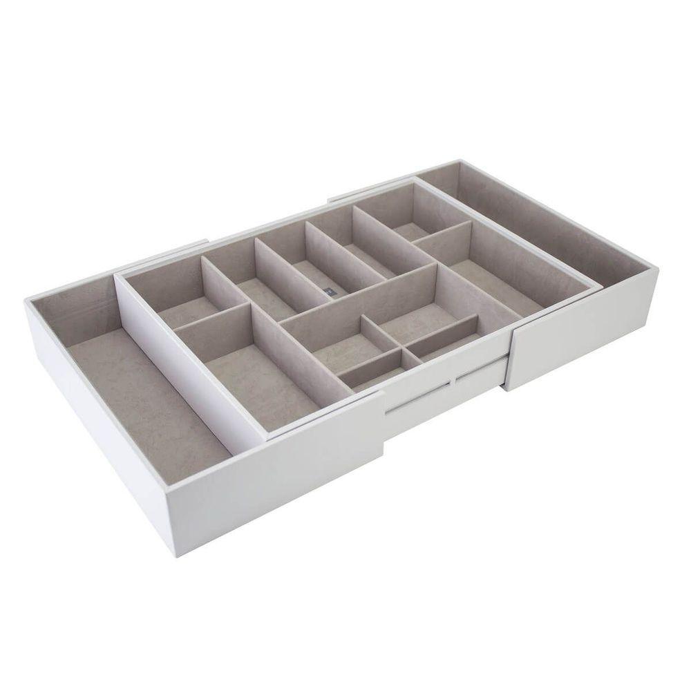 Stackers Large Expanding Jewellery Drawer Organiser White - WARDROBE - Jewellery Storage - Soko and Co