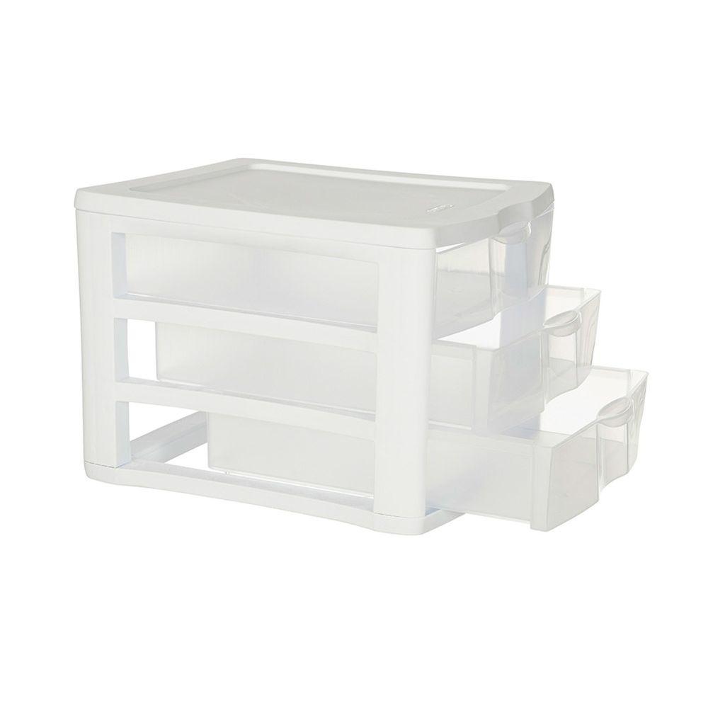 Sterilite 3 Drawer Clearview Drawer Unit White - HOME STORAGE - Office Storage - Soko and Co