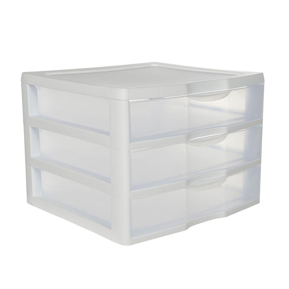 Sterilite 3 Drawer Wide Drawer Unit White - HOME STORAGE - Office Storage - Soko and Co