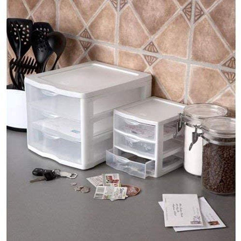 Sterilite 3 Drawer Wide Drawer Unit White - HOME STORAGE - Office Storage - Soko and Co