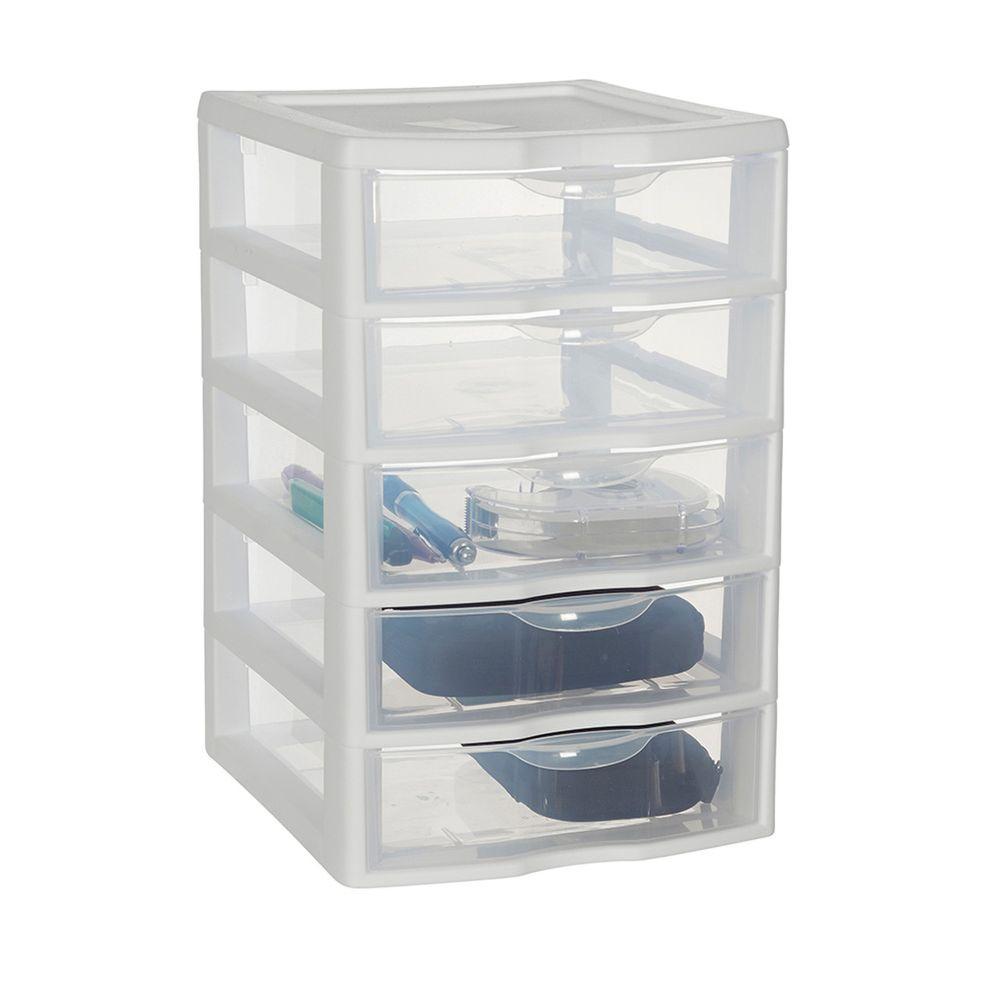 Sterilite 5 Drawer Small Drawer Unit White - HOME STORAGE - Office Storage - Soko and Co