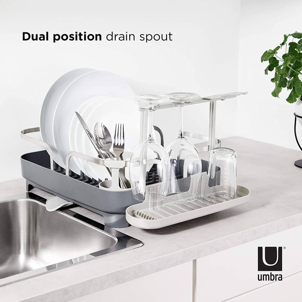 Umbra Holster Deluxe Dish Rack Charcoal Grey - KITCHEN - Dish Racks and Mats - Soko and Co