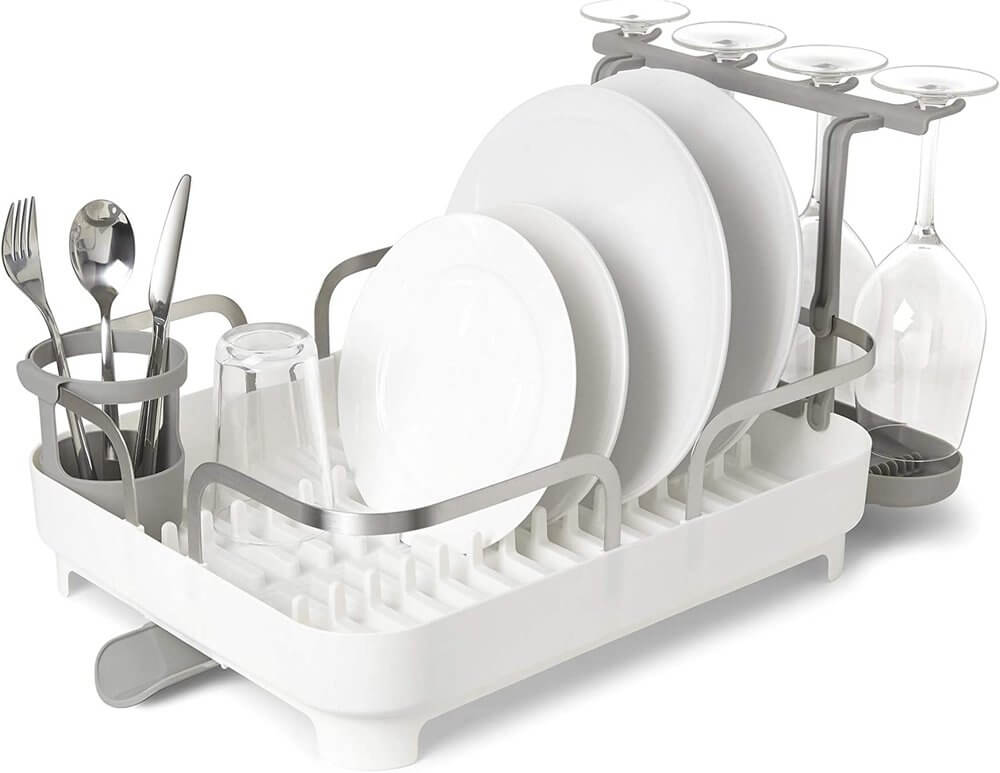 Umbra Holster Deluxe Dish Rack White - KITCHEN - Dish Racks and Mats - Soko and Co