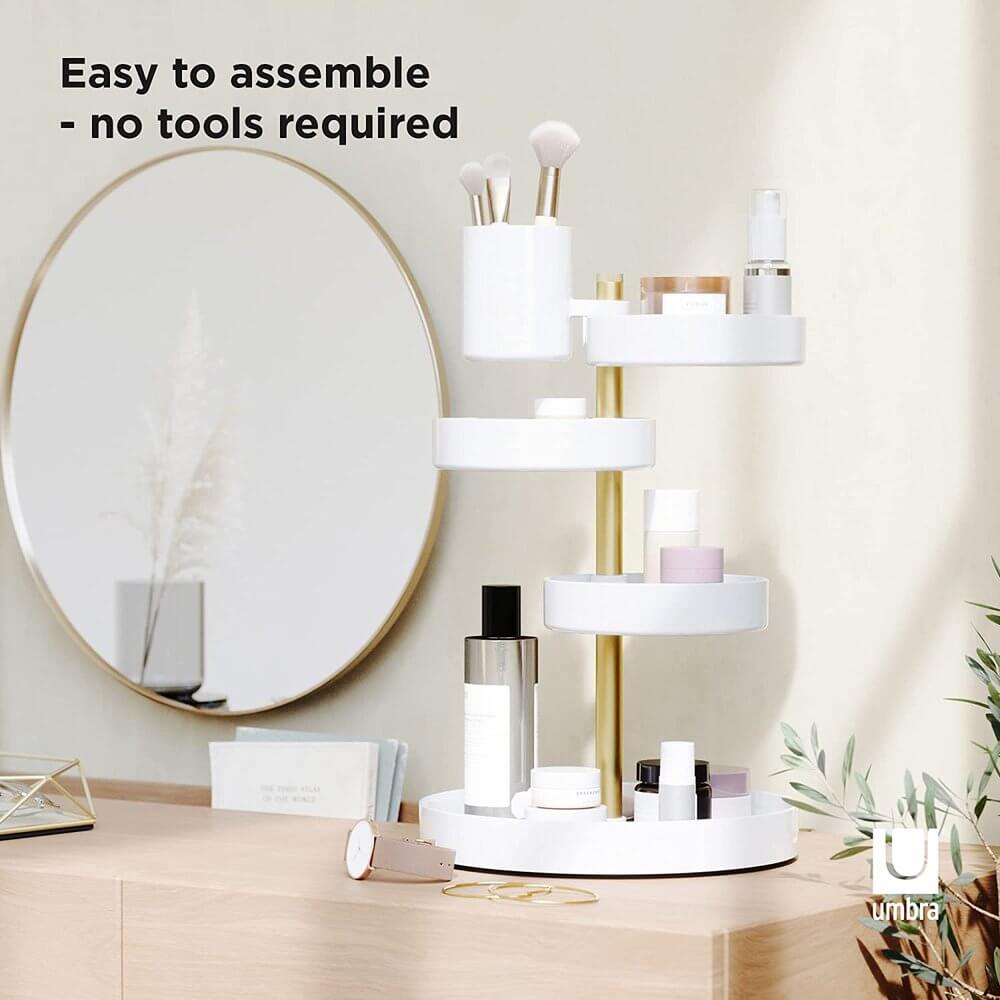 Umbra Pirouette Rotating Makeup Organiser White - BATHROOM - Makeup Storage - Soko and Co