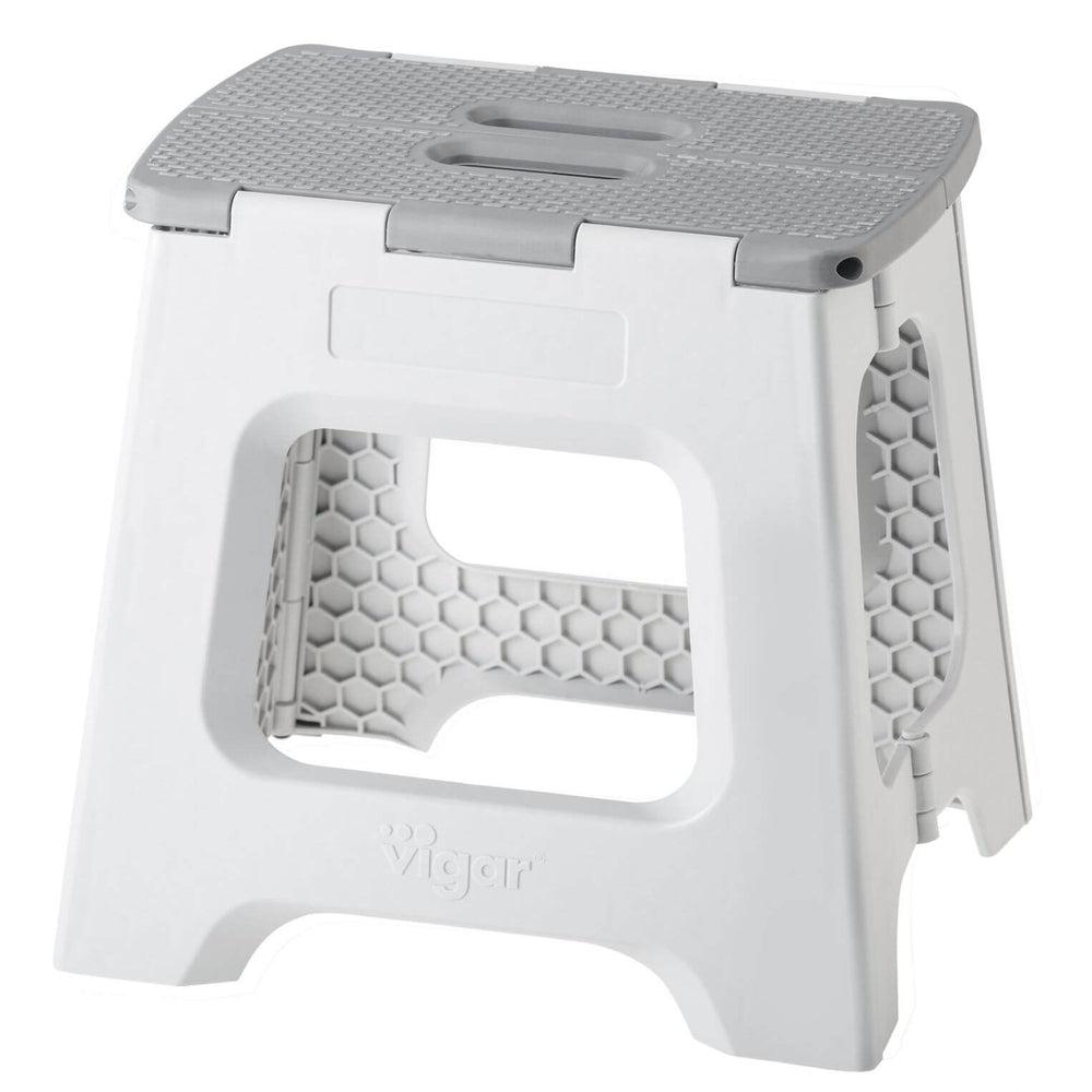 Vigar 32cm Compact Folding Step Stool Grey - LAUNDRY - Ladders - Soko and Co