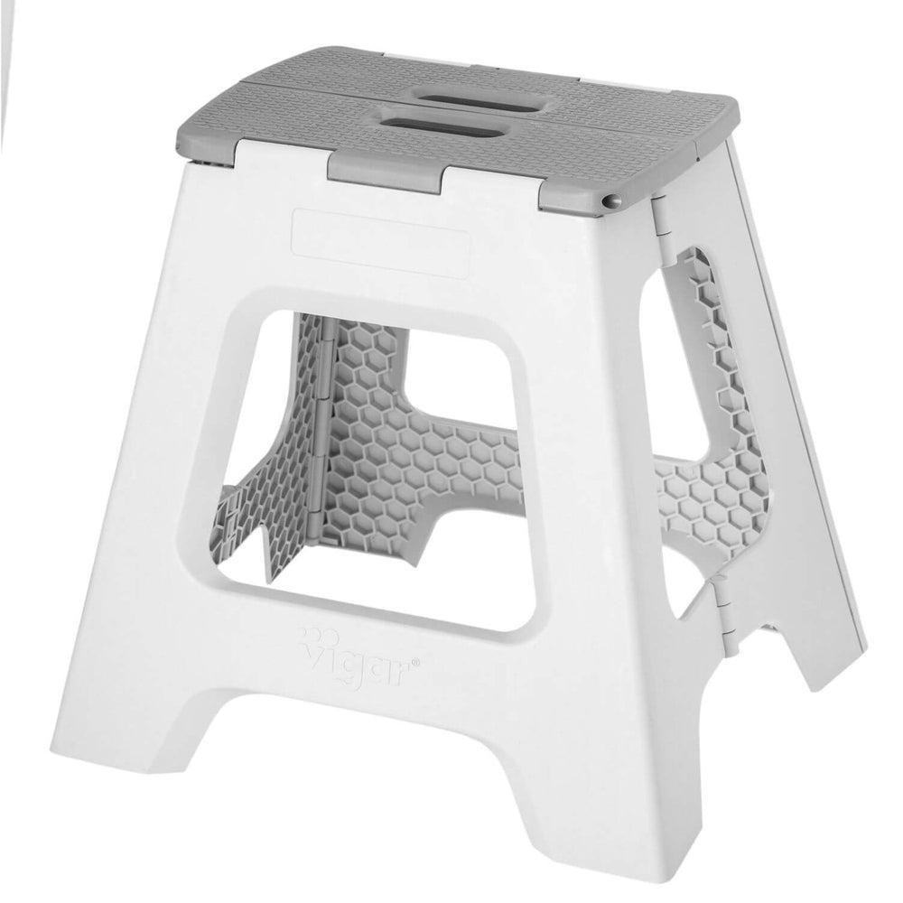 Vigar 40cm 2 Step Folding Step Stool Grey - LAUNDRY - Ladders - Soko and Co